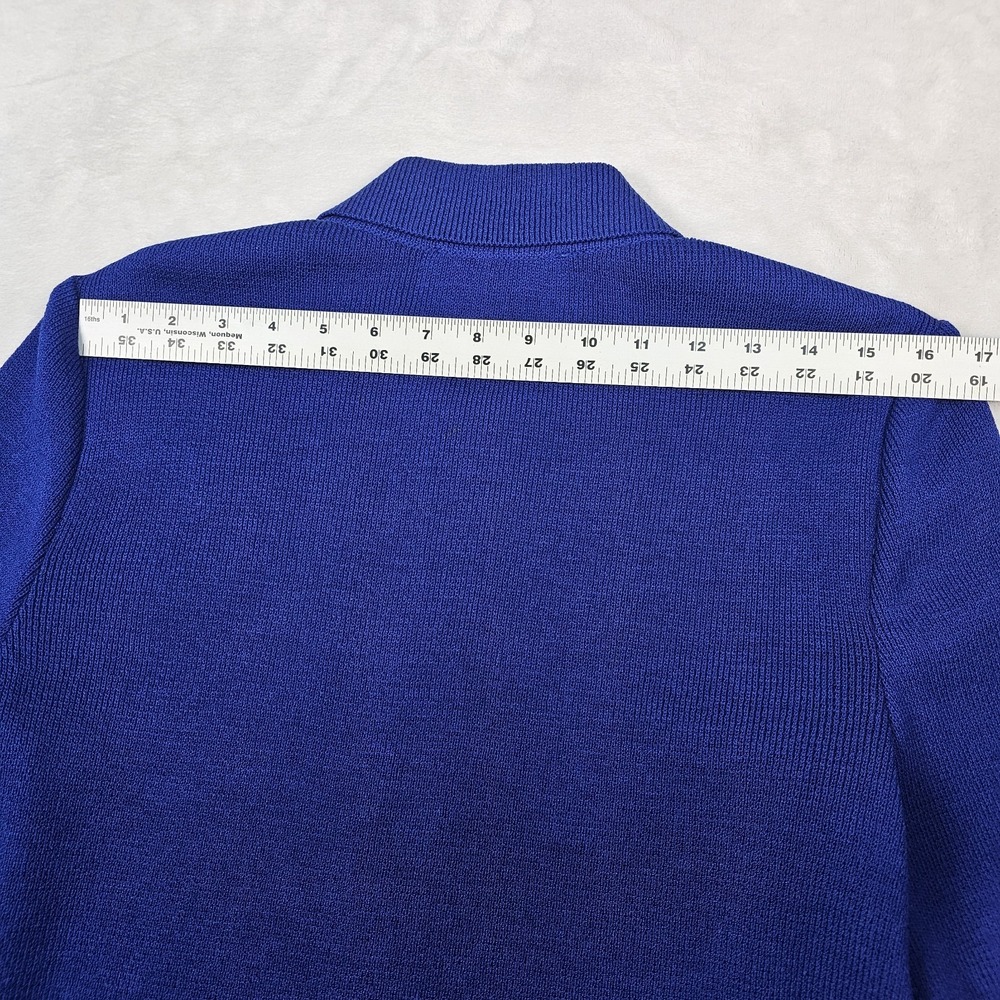 Vtg St John Pant Suit Jacket Marie Gray Women 6 Knit Royal Gold Full Zip Pull On - Picture 8 of 16